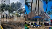 Se registra incendio en una palapa de la Zona Hotelera de Cancún